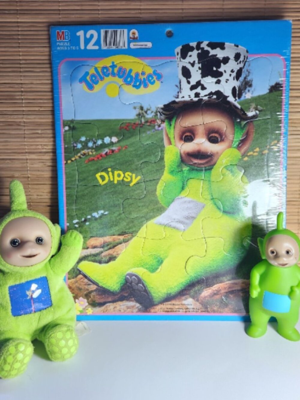 Teletubbies Dipsy Tray Puzzle and Plush Set Milton Bradley Vintage 1998 Sealed